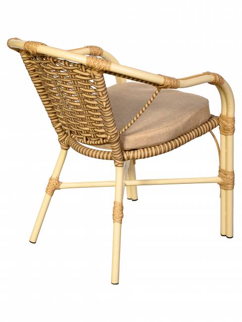 Кресло Bali (Бали) из искусственного ротанга, слоновая кость