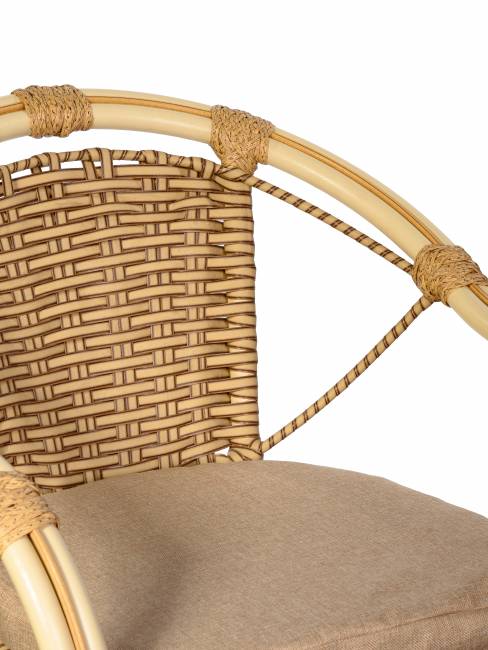 Кресло Bali (Бали) из искусственного ротанга, слоновая кость