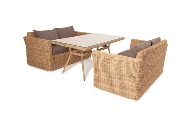 "Мокко" обеденная группа плетеная из ротанга, цвет соломенный "Мокко" обеденная группа плетеная из ротанга, цвет соломенный