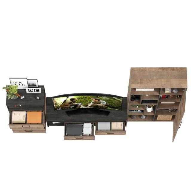 Стенка для гостиной Трувор № 80 цвет дуб гранж песочный/интра