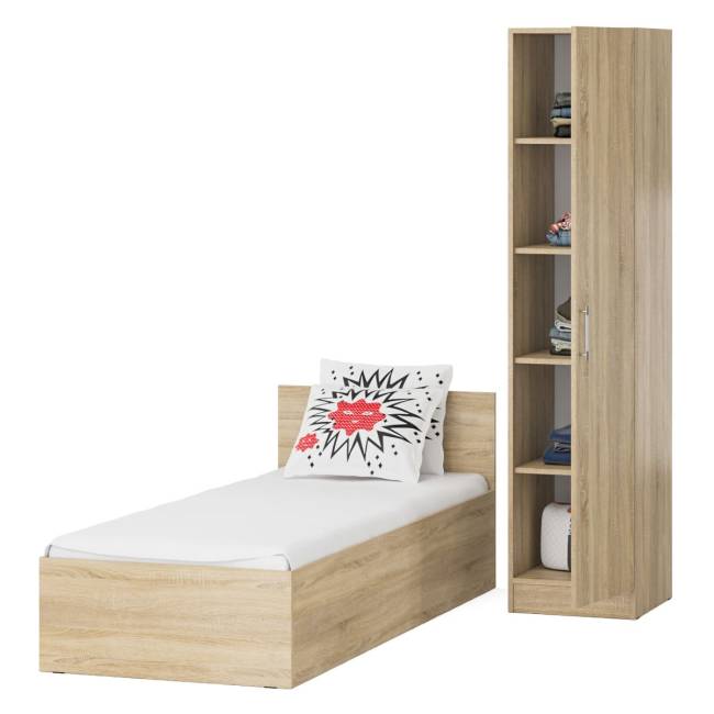 Кровать односпальная 800 с пеналом Стандарт цвет дуб сонома Кровать односпальная 800 с пеналом Стандарт цвет дуб сонома