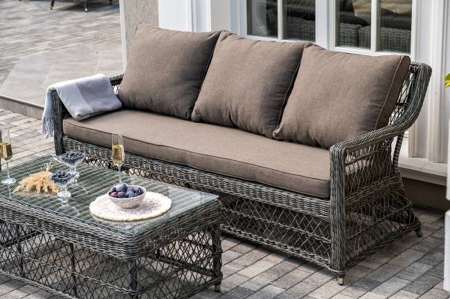 "Гранд Латте" лаунж-зона из искусственного ротанга, цвет графит "Гранд Латте" лаунж-зона из искусственного ротанга, цвет графит