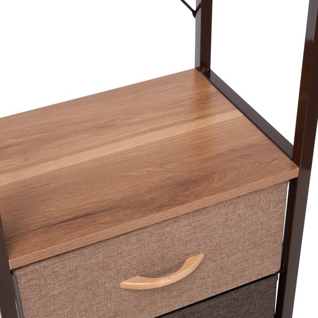 Комод Leset Локи с вешалкой Коричневый Светло-коричневый, темно-коричневый