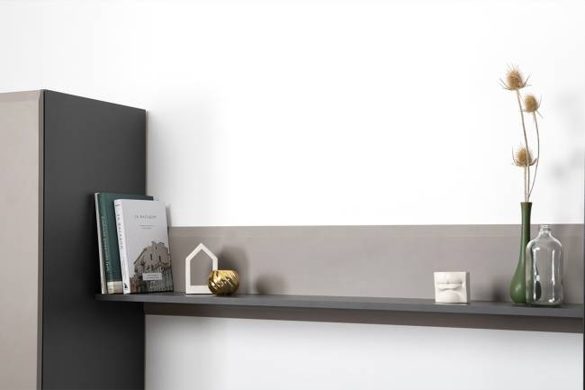 Полка открытая Сидней 16.486 цвет антрацит/МДФ веллюто капучино Полка открытая Сидней 16.486 цвет антрацит/МДФ веллюто капучино