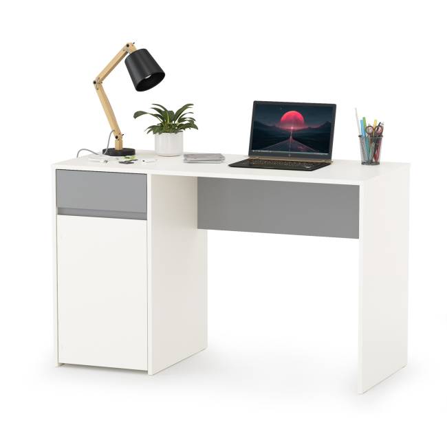 Два письменных стола и два комода Торонто цвет белый шагрень/стальной серый Два письменных стола и два комода Торонто цвет белый шагрень/стальной серый