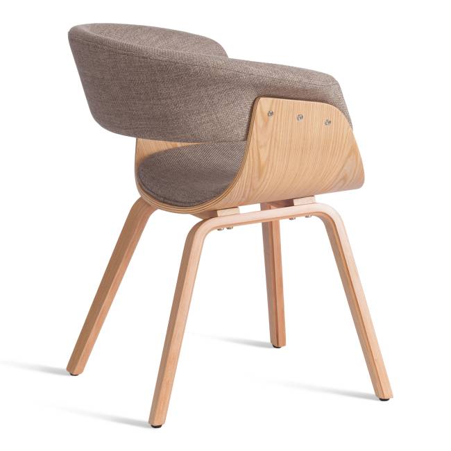 Стул VIMTA (mod.8021) дерево / ткань, 69х56х77 см, натуральный/бежевый, Aimcasa 5 береза, серый дерево / ткань