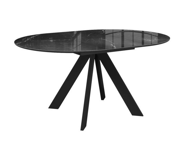 Стол DikLine SFC100 d1000 стекло Оптивайт Черный мрамор/подстолье черное