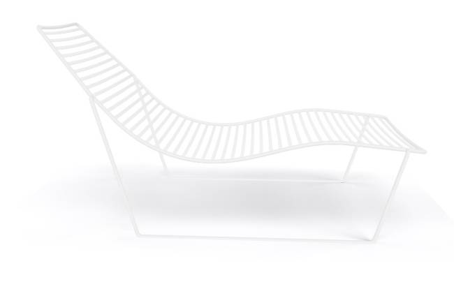 Шезлонг-лежак металлический Link Lounge белый 1530х710х820 мм