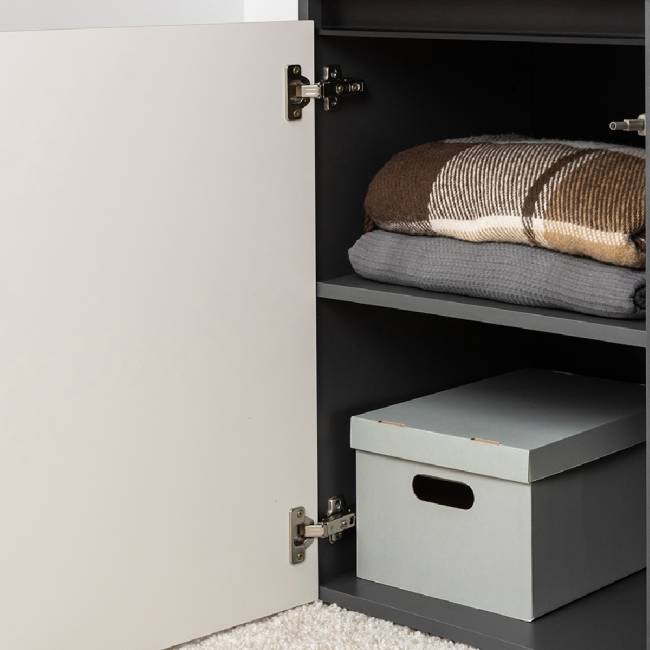 Два шкафа с полками внутри и тумба под ТВ Сидней цвет антрацит/МДФ веллюто капучино Два шкафа с полками внутри и тумба под ТВ Сидней цвет антрацит/МДФ веллюто капучино