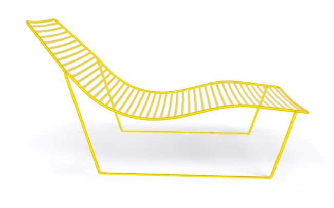 Шезлонг-лежак металлический Link Lounge желтый 1530х710х820 мм