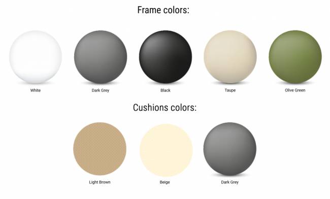 Комплект пластиковой мебели Portofino Lounge Corner темно-серый, светло-коричневый