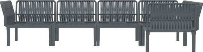 Комплект пластиковой мебели Portofino Lounge Corner темно-серый, светло-коричневый