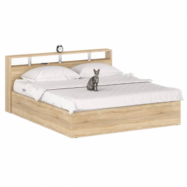 Кровать 1800 Камелия + две тумбы цвет дуб сонома