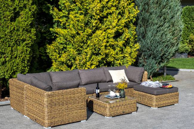 "Лунго" трансформирующийся диван из искусственного ротанга (гиацинт), цвет соломенный "Лунго" трансформирующийся диван из искусственного ротанга (гиацинт), цвет соломенный