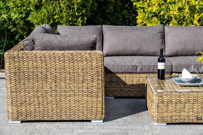 "Лунго" трансформирующийся диван из искусственного ротанга (гиацинт), цвет соломенный "Лунго" трансформирующийся диван из искусственного ротанга (гиацинт), цвет соломенный