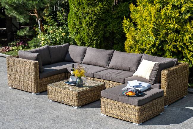 "Лунго" трансформирующийся диван из искусственного ротанга (гиацинт), цвет соломенный "Лунго" трансформирующийся диван из искусственного ротанга (гиацинт), цвет соломенный