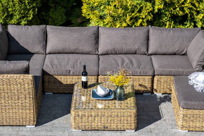 "Лунго" трансформирующийся диван из искусственного ротанга (гиацинт), цвет соломенный "Лунго" трансформирующийся диван из искусственного ротанга (гиацинт), цвет соломенный