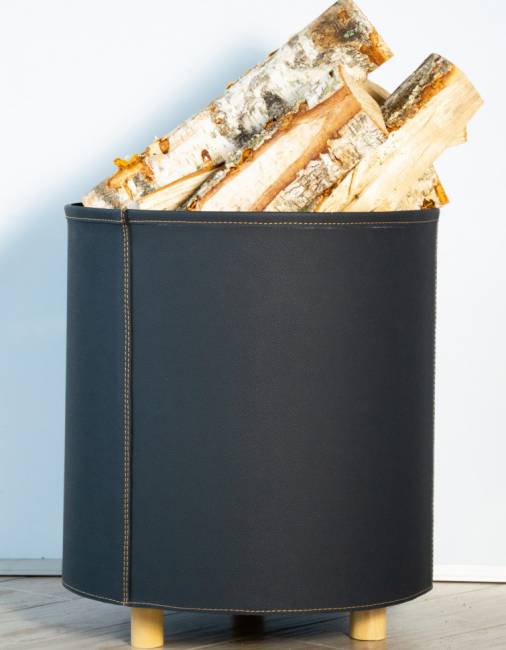 Дровница Tallin, экокожа графит