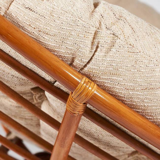 Кресло-качалка PAPASAN/ПАПАСАН w 23/01 B /с подушкой/ 115х78х104 см, Cognac (коньяк), ткань Старт Cognac (коньяк)