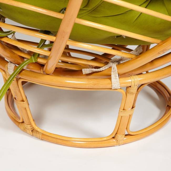 Кресло PAPASAN/ПАПАСАН 23/01 W /с подушкой/ диаметр подушки 125см, 115х101х104см, медовый, флок олива, 23 Honey (мед)