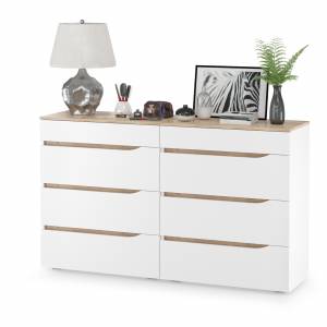 Два комода Муссон цвет белый/дуб эндгрейн элегантный Два комода Муссон цвет белый/дуб эндгрейн элегантный