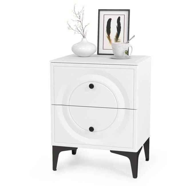 3-х дверный шкаф с кроватью на 1600 Валенсия и двумя тумбочками цвет белый шагрень 3-х дверный шкаф с кроватью на 1600 Валенсия и двумя тумбочками цвет белый шагрень