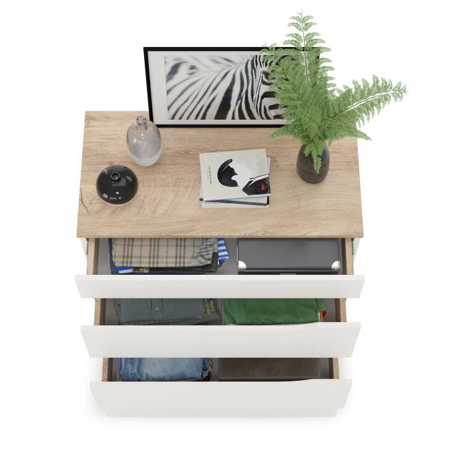 Комод Муссон 13.97 цвет белый/дуб эндгрейн элегантный Комод Муссон 13.97 цвет белый/дуб эндгрейн элегантный