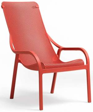 Лаунж-кресло пластиковое Net Lounge коралловый 615х900х990 мм Лаунж-кресло пластиковое Net Lounge коралловый 615х900х990 мм
