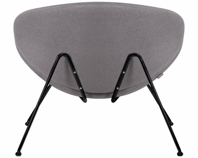 Кресло дизайнерское DOBRIN EMILY, серая ткань AF7, черное основание
