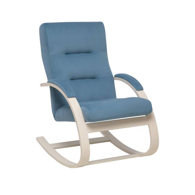 Кресло-качалка Leset Милано Слоновая кость V47 синий