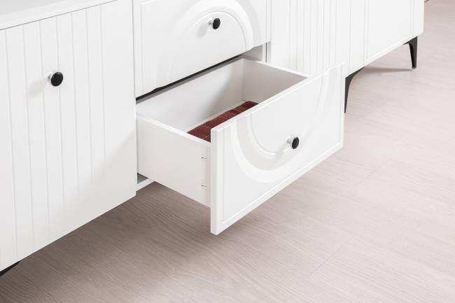 Стенка для гостиной Валенсия № 62 цвет белый шагрень