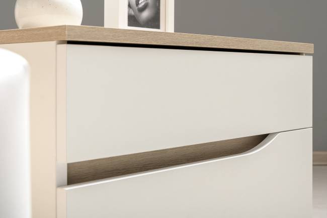 Набор мебели для спальни Муссон с кроватью 1600 цвет белый/чёрный/дуб эндгрейн элегантный/кожзам белый