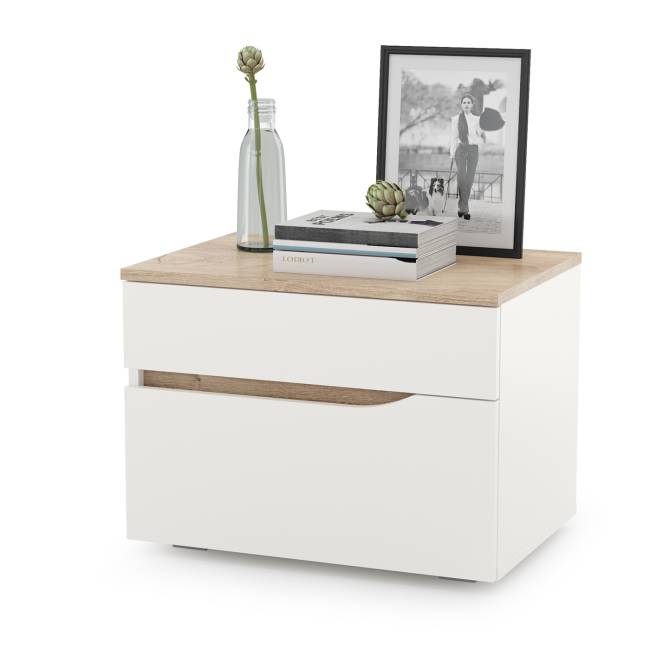 Набор мебели для спальни Муссон с кроватью 1600 цвет белый/чёрный/дуб эндгрейн элегантный/кожзам белый