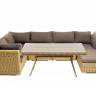 "Лунго" обеденная группа угловая из искусственного ротанга, цвет соломенный "Лунго" обеденная группа угловая из искусственного ротанга, цвет соломенный