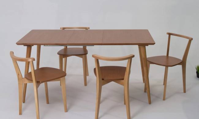 Стол Монте 120 натур со стульями Франк натур