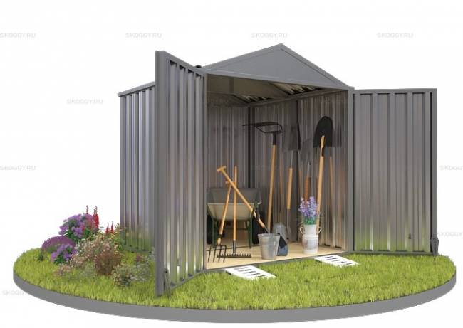 Хозблок SKOGGY секционный с двускатной крышей 2 х 2 м, цинковый Хозблок SKOGGY секционный с двускатной крышей 2 х 2 м, цинковый