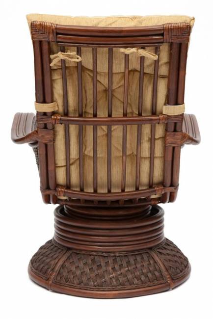 Кресло-качалка "ANDREA Relax Medium" /с подушкой/ 74х82х100 см, Pecan Washed (античн. орех), Ткань рубчик, цвет кремовый Pecan Washed (античн. орех)