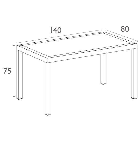Стол пластиковый Orlando 140 антрацит 1400х800х750 мм Стол пластиковый Orlando 140 антрацит 1400х800х750 мм