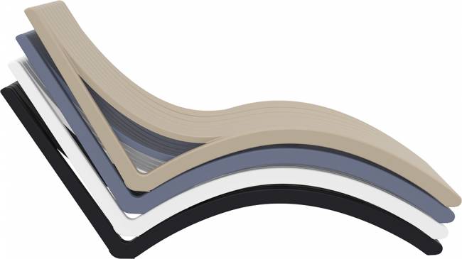 Шезлонг-лежак пластиковый Slim бежевый 1800х720х700 мм