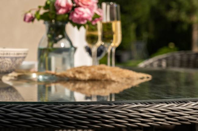 "Эспрессо - 150 R" обеденная группа плетеная, цвет графит