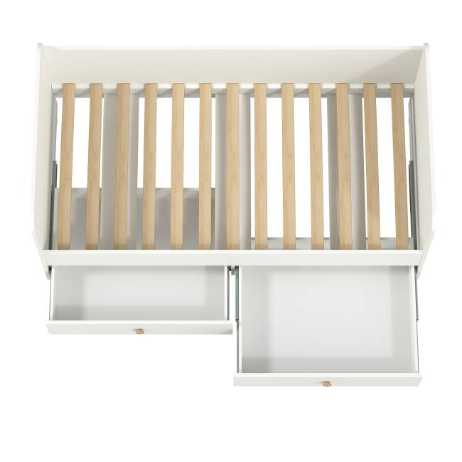 Кровать детская с ящиками Джастин 11.55 цвет белый шагрень