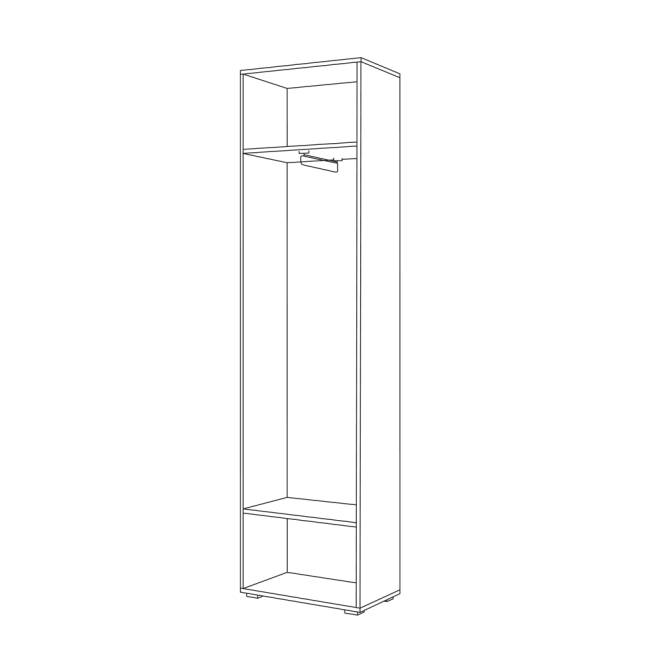 Шкаф для одежды Лайн 08.122 цвет дуб крафт серый/фасады МДФ белый глянец Шкаф для одежды Лайн 08.122 цвет дуб крафт серый/фасады МДФ белый глянец