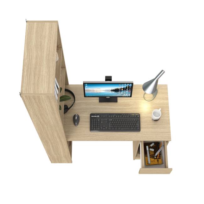 Компьютерный стол со стеллажом открытым Лайт 10.01 цвет плэйн Компьютерный стол со стеллажом открытым Лайт 10.01 цвет плэйн