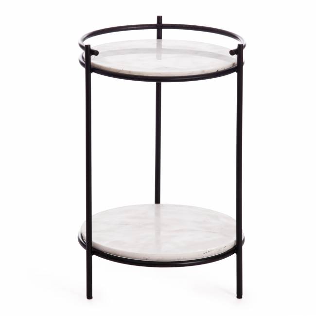 Столик кофейный Secret de Maison Фаселис/Faselis (мод. 11886) алюминиевый сплав/мрамор, 38х38х56см, черный/белый мрамор черный/белый мрамор алюминиевый сплав/мрамор