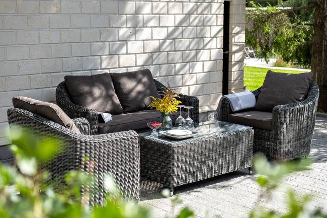 "Кон Панна" диван из искусственного ротанга двухместный, цвет графит "Кон Панна" диван из искусственного ротанга двухместный, цвет графит