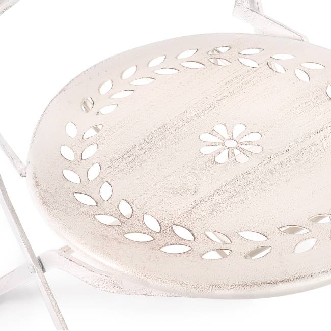 Комплект (стол + 2 стула) Secret de Maison Monique (mod. PL08-6241.6242) металл, стол:62*73, стул: 48*40*93, Античный белый (Antique White) Античный белый (Antique White) металл