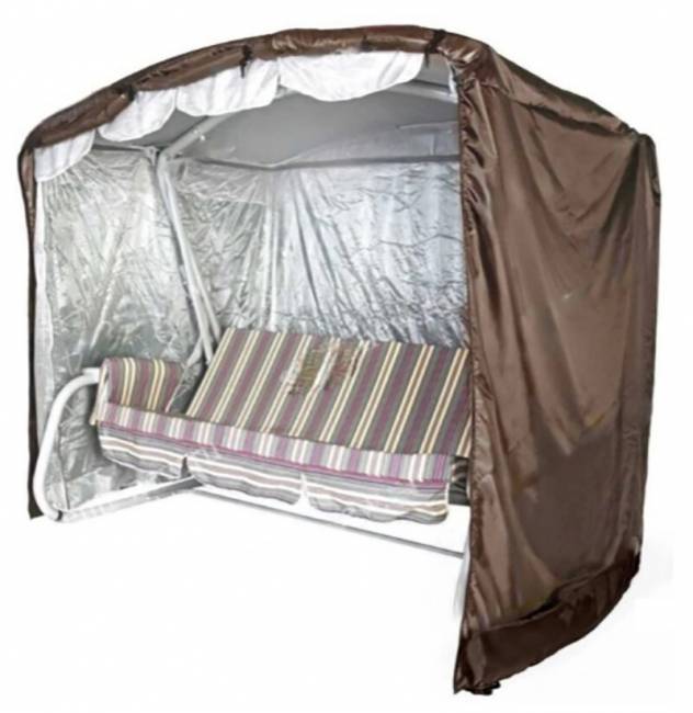 Чехол для садовых качелей Барышня/Герда - 250х175х185, шоколад Чехол для садовых качелей Барышня/Герда - 250х175х185, шоколад
