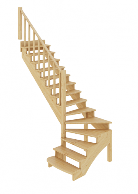 Деревянная лестница К-001м/1 под покраску Деревянная лестница К-001м/1 под покраску