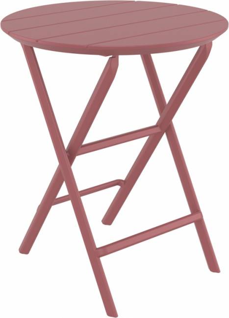 Стол пластиковый складной Helen Folding Table Ø60 марсала Ø600х740 мм