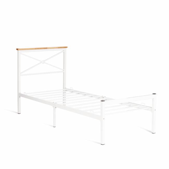 Кровать Iris (mod.9311) дерево гевея/металл, 90*200 см (Single bed), Белый (White) Кровать Iris (mod.9311) дерево гевея/металл, 90*200 см (Single bed), Белый (White)